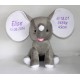 Grå Elefant bamse med navn