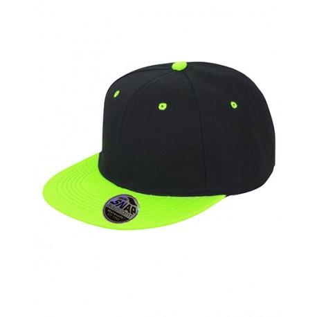 Sort og limegrøn SnapBack cap med navn på