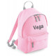 Børne rygsæk i lyserød med navn på