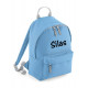 Børne rygsæk i lyseblå med navn på