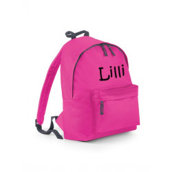 Pink Junior taske med navn på