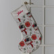 Julestrømpe med snemænd, juleroser og navn på