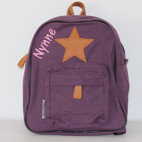 Smallstuff aubergine rygsæk med navn på