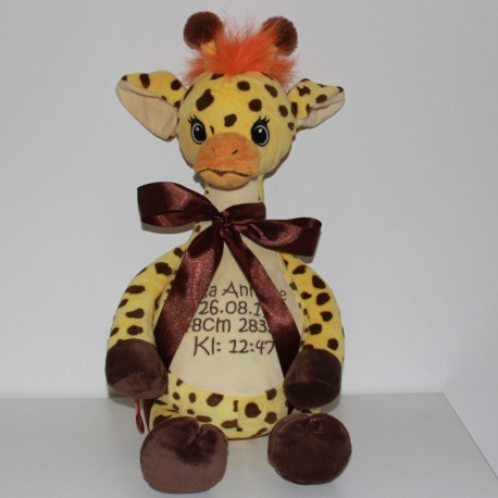 Cubbies stor personlig Giraf bamse med navn på