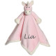 Teddykompaniet Lyserød enhjørning nusseklud med navn på