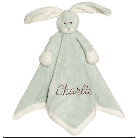 Teddykompaniet støvet grøn kanin nusseklud med navn på