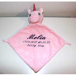 Lyserød Dinosaur nusseklud med navn på