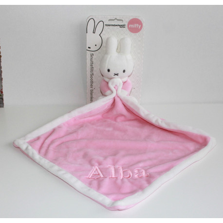 Teddykompaniet lyserød Miffy nusseklud med navn på