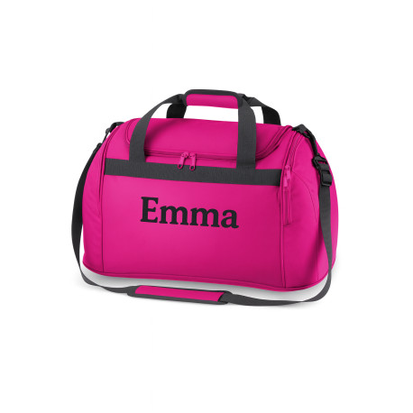 Pink sportstaske med navn – rummelig og personlig taske til sport eller rejse