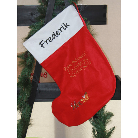 Ekstra stor julesok med navn og god plads til gaver