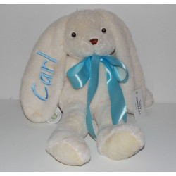 Cremehvid Svea kaninbamse med navn broderet på ører