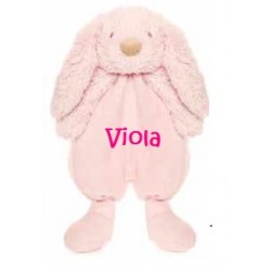 Teddykompaniet lolli bunnies nusseklud i lyserød med navn på