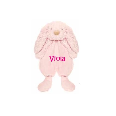 Teddykompaniet lolli bunnies nusseklud i lyserød med navn på
