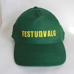 Caps i mørkegrøn med navn på