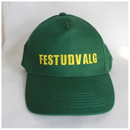 Caps i mørkegrøn med navn på