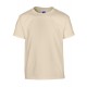 Sandfarvet børne t-shirt med navn på