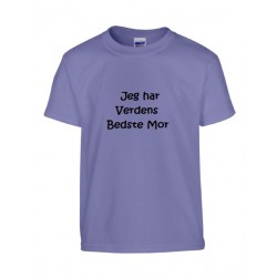 Lys lilla børne t-shirt med tekst på