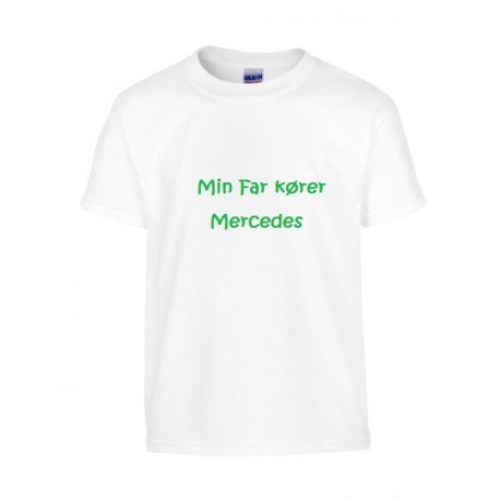 Hvid børne T-shirt med navn eller tekst påørne T-shirt