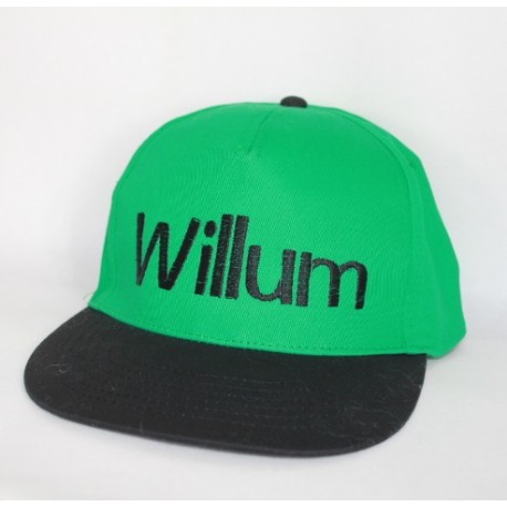 Grøn junior snapback cap med navn på