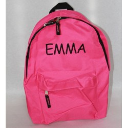 Pink rygsæk med navn på