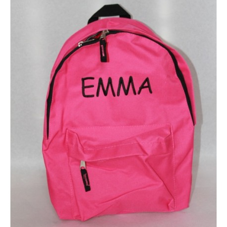 Pink rygsæk med navn på